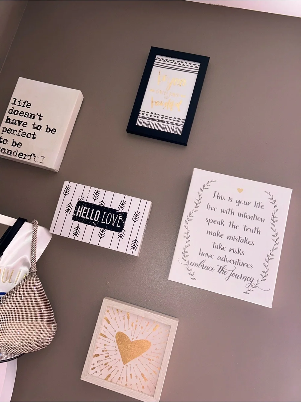 Framed Wall Art Set-!!!SET OF 5!!-measurements of all 5 pieces are shown in pics